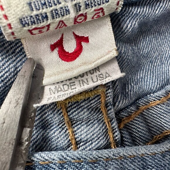 Vintage True Religion Womens 28 Jeans Jordan Button Fly Distressed Denim - Picture 11 of 13